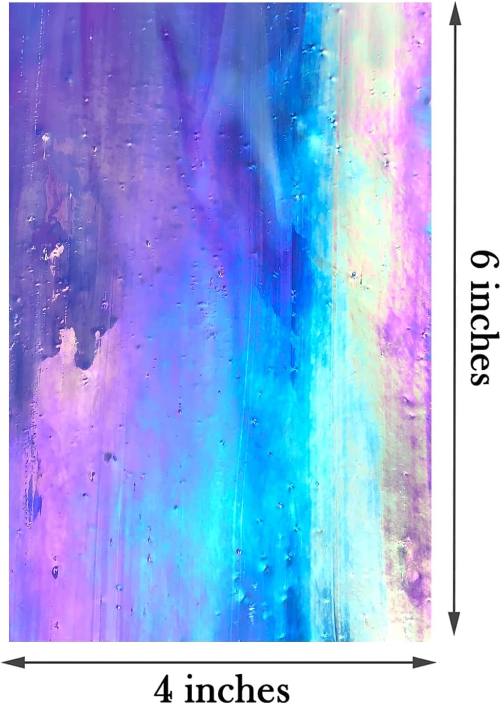 LITMIND 12 Bögen irisierende Buntglas-Blätter, 10,2 x 15,2 cm, undurchsichtiges Regenbogen-Kunstglas