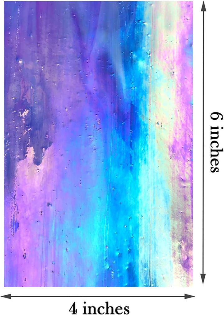 LITMIND 12 Bögen irisierende Buntglas-Blätter, 10,2 x 15,2 cm, undurchsichtiges Regenbogen-Kunstglas