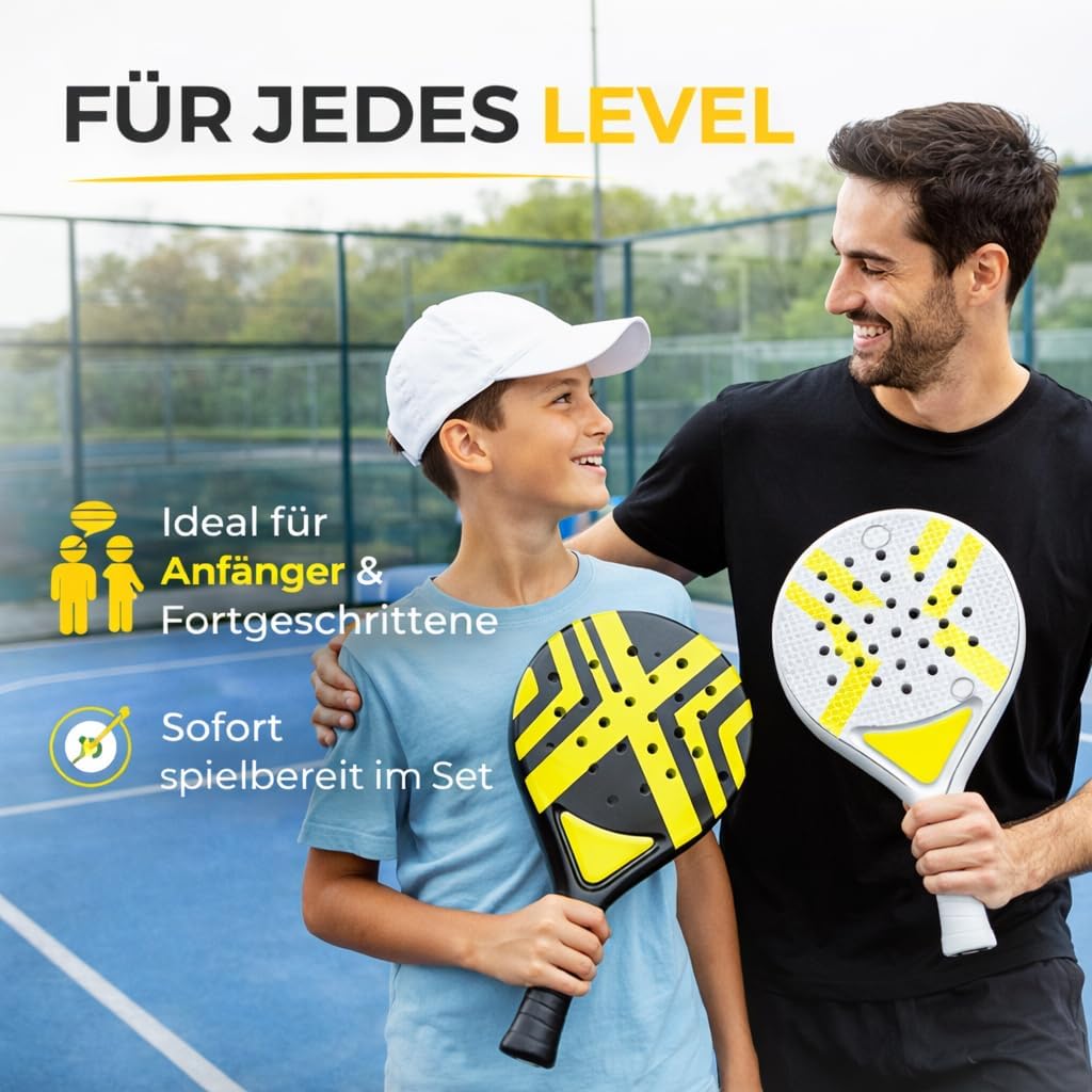 Padel Schläger Set mit Meshtasche – Für Erwachsene Profi Racket | Hochwertige Padelschläger für Anfä