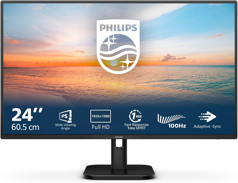 PHILIPS 24E1N1100A - 24 Zoll Full HD Monitor, eingeb. Lautsprecher, 1 ms Reaktionszeit (1920x1080, 1