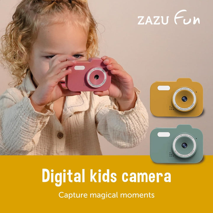 ZAZU Fun HD Digitalkamera für Kinder – 1080P Video, 2,0-Zoll-Display, wiederaufladbar, tragbare Kind