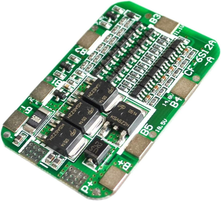 TECNOIOT 5 Stück 6S 15A 24V PCB BMS Schutzplatine für 6er Pack 18650 Li-Ionen-Lithium-Batterie