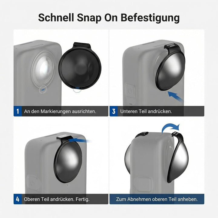 NEEWER ND Filter Set kompatibel mit DJI Osmo 360 nur, ND16 (4 Stop), Snap On, mehrfachvergüteter opt