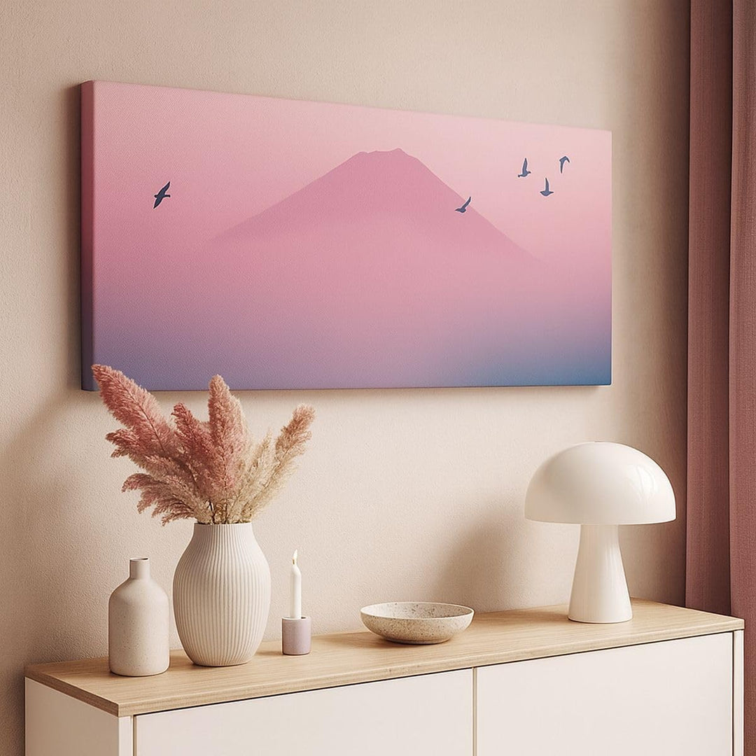 Wandbilder Dekoration Wohnzimmer Vulkan Vogel Natur Panorama Bilder auf Leinwand 120x50cm Leinwandbi