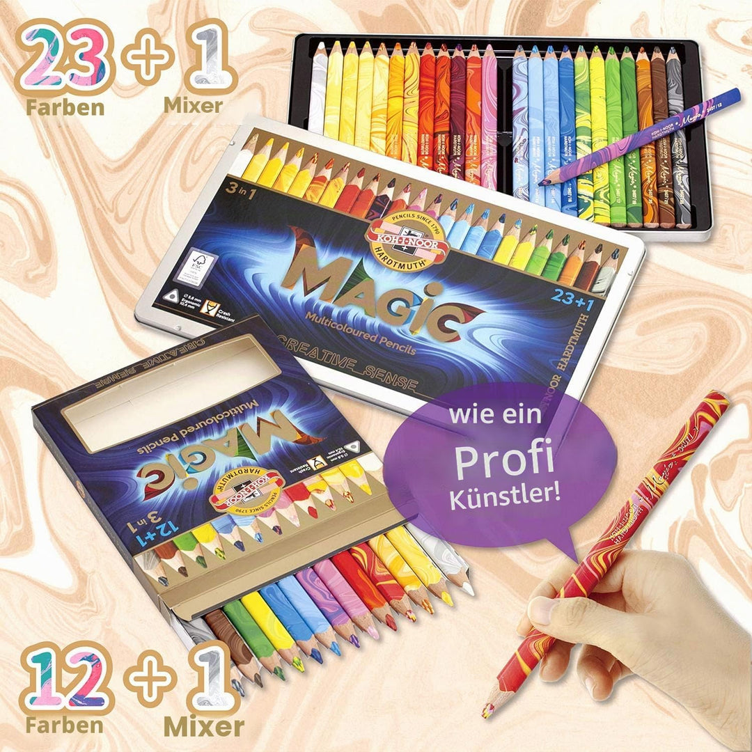 Koh-I-Noor Magic Jumbo Buntstifte, dreieckig, mehrfarbig, 24 Stück