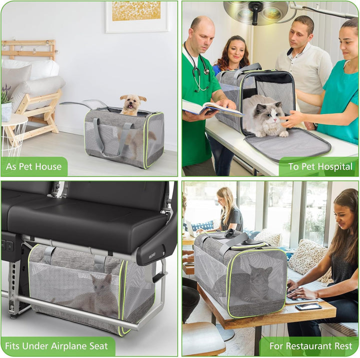 Lannvan Transportbox Hund, Katzen Transportboxen bis 6,5kg, Hundebox Auto Transporttasche Katze Atmu