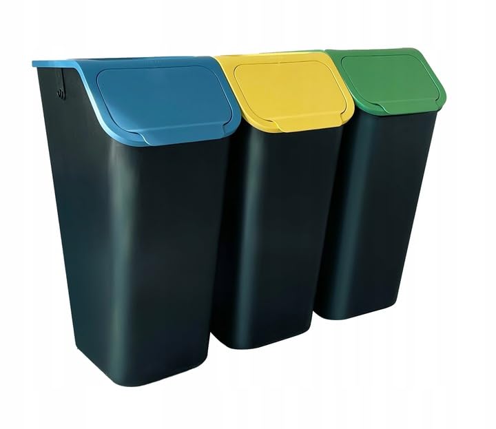 Go Practic Mülleimer Mit Deckel Küche 35 L Click-Function Abfalleimer Mülltrensystem Abfallbehälter
