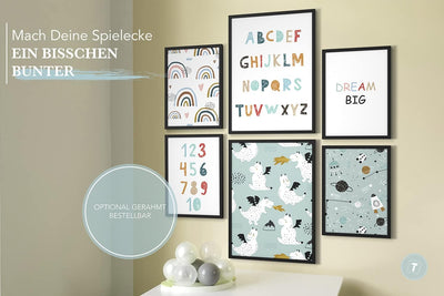 Papierschmiede® Bilder Kinderzimmer Kids Mood Poster Set ABC Dragon Space, Kinderzimmer Bilder Babyz