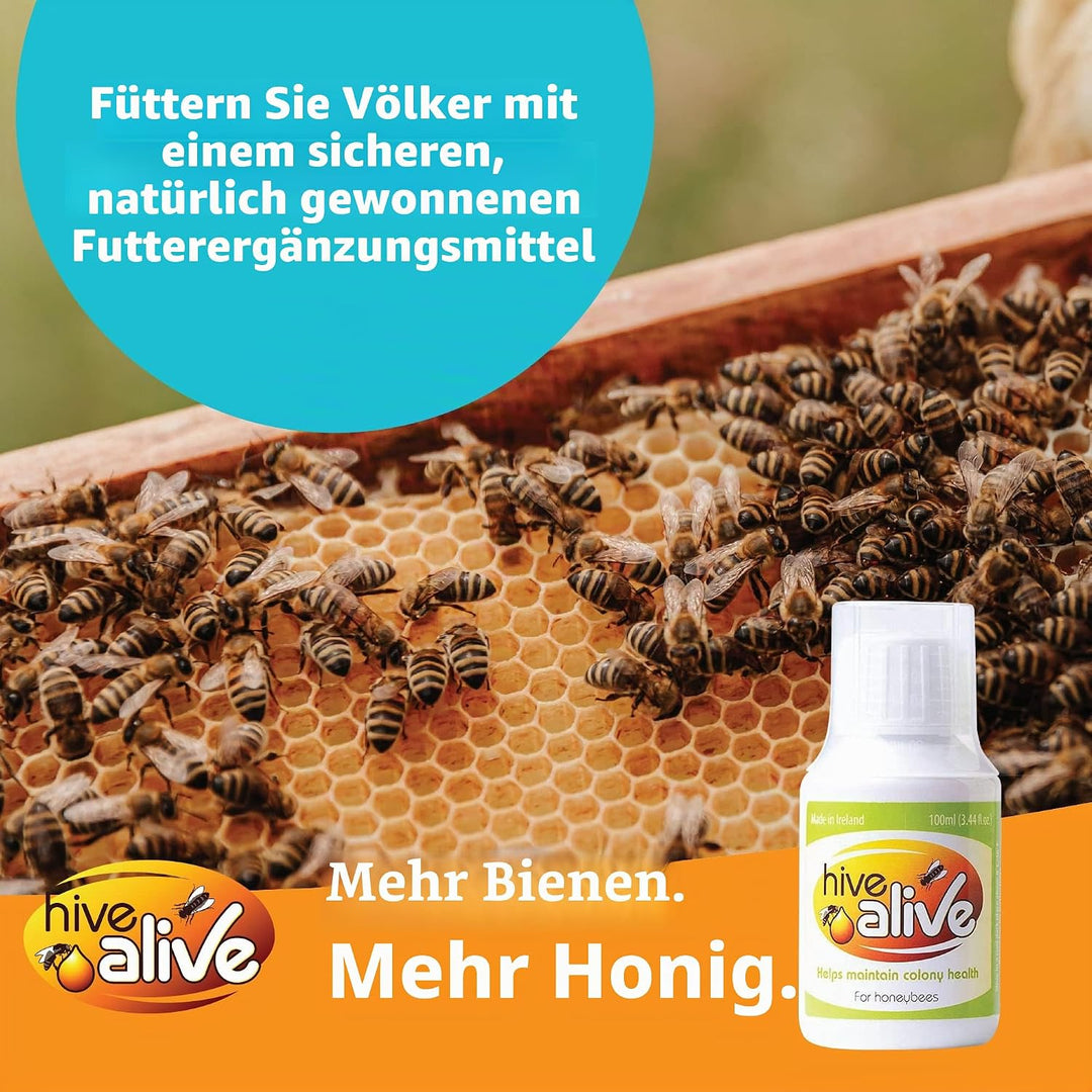 HIVE ALIVE Bienenfutter Zusatz - Natürliches Bienenfutter Flüssig - Bio Imker Zubehör - Herbst-Frühj