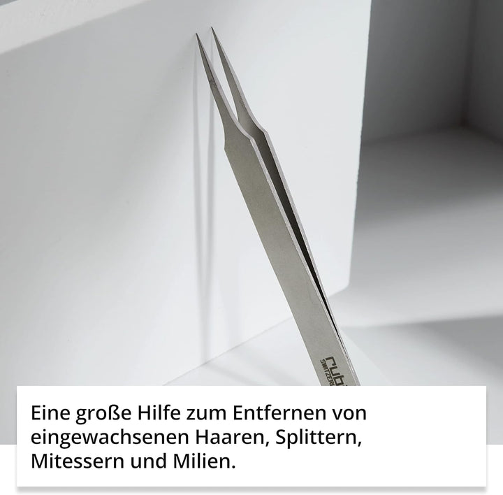 Rubis Splitterpinzette – Pinzette für Splitter, eingewachsene Haare und Mitesser – Spitzpinzette aus