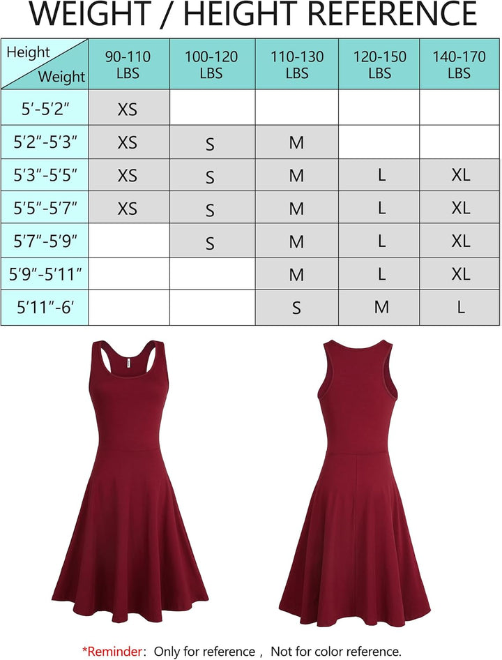 Missufe Damen Sommerkleid Minikleid Rockabilly Freizeitkleid Skaterkleid Kurzes Tank Kleider L Weinr