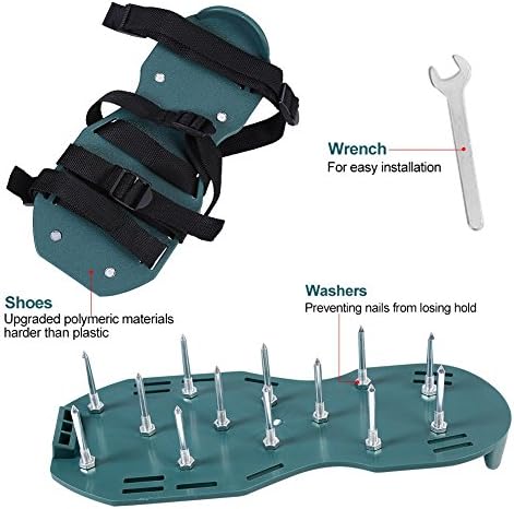 GOTOTOP Schuhe Nagelschuhe, Lawn Rasenbelüfter Sandalen Heavy Duty Spiked Gras Vertikutierer Rasen E