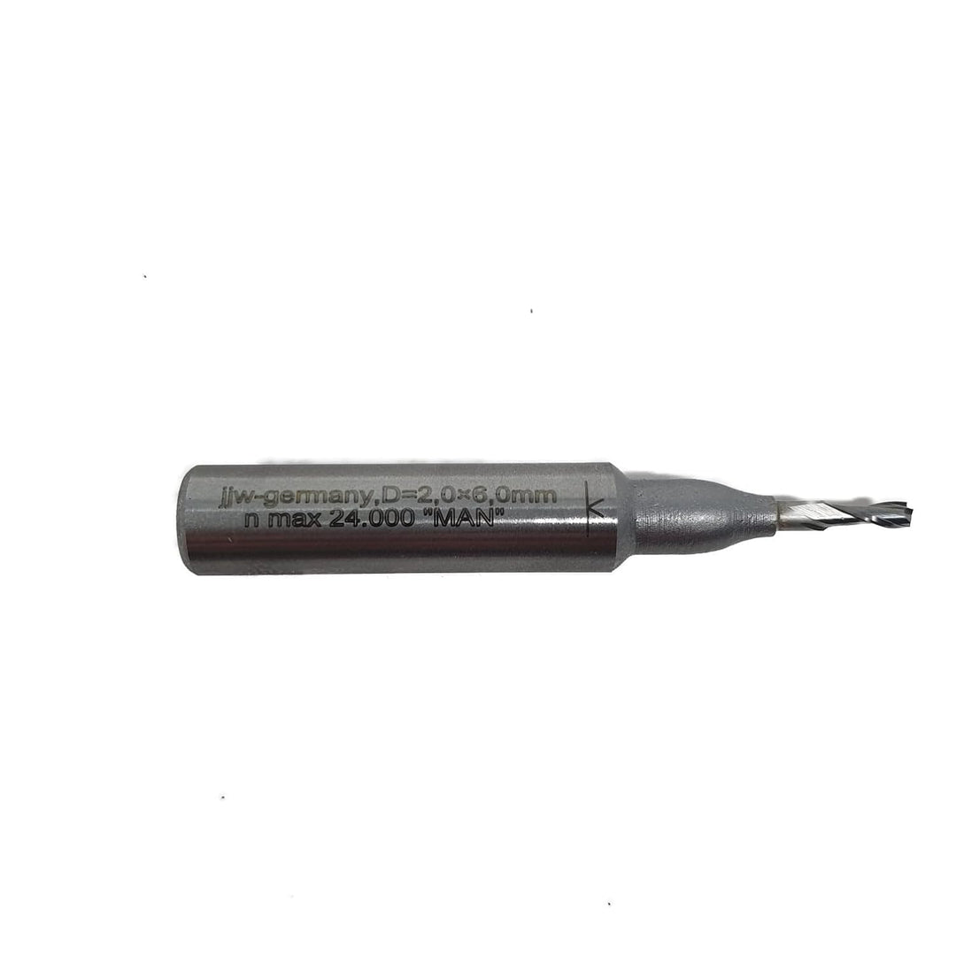 jjw-germany VHM - Spiralnutfräser Nutfräser Z= 2 für Hand Oberfräse mit Stahlschaft 8,0mm (D= 2,0 mm