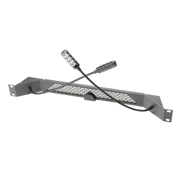 Adam Hall Stands 87463ULTRA 48,3 cm (19 Zoll) Parts Kaltweisse COB-LED-Rackleuchte mit zwei Schwanen