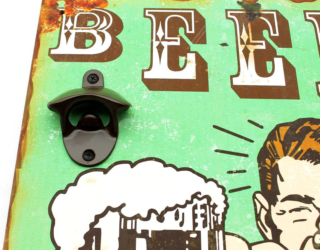 D&M Wandbild Beer mit Flaschenöffner 40cm Bieröffner 21261 Wandflaschenöffner Öffner (21261 Grün), 2
