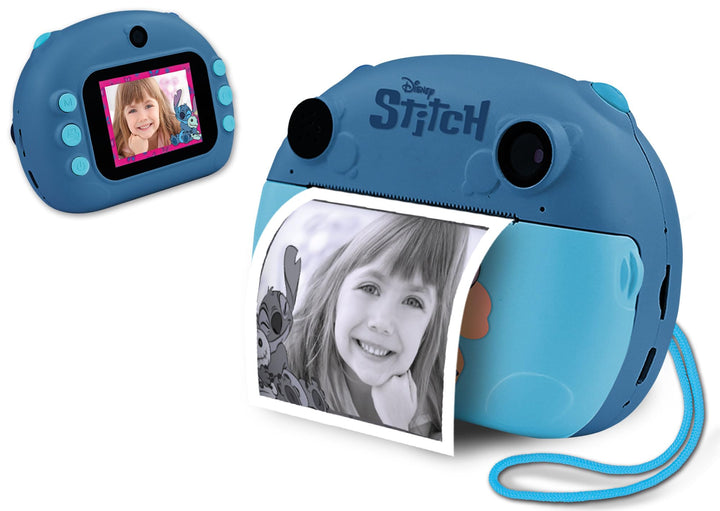 Lisciani - DISNEY Sofortbildkamera von Stitch - Für Kinder ab 6 Monaten - Fotos sofort drucken und t