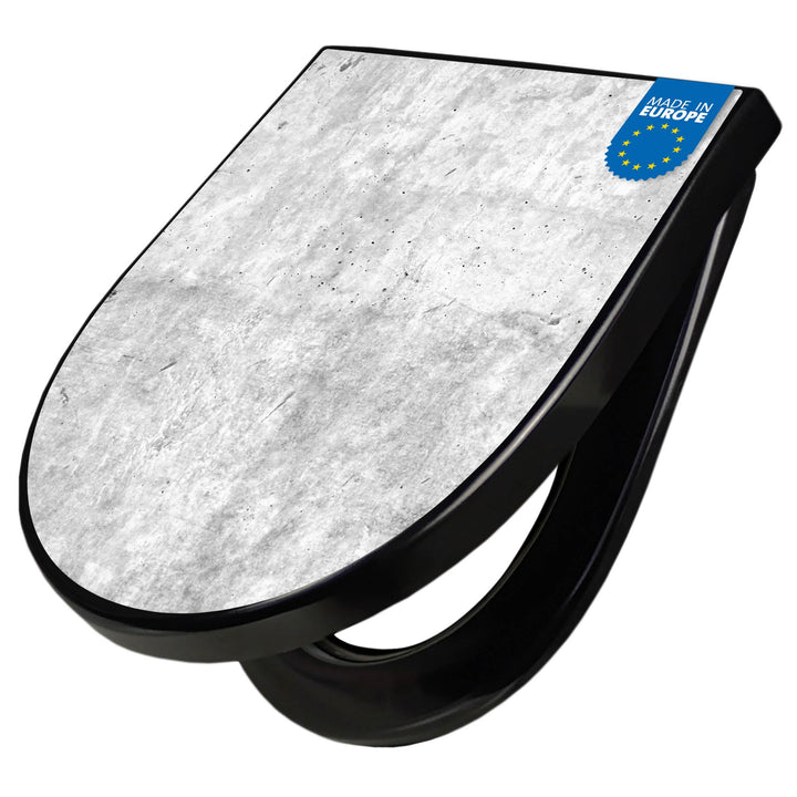 banjado WC Sitz mit Absenkautomatik D Form - Toilettendeckel mit Absenkautomatik D Form - Klodeckel