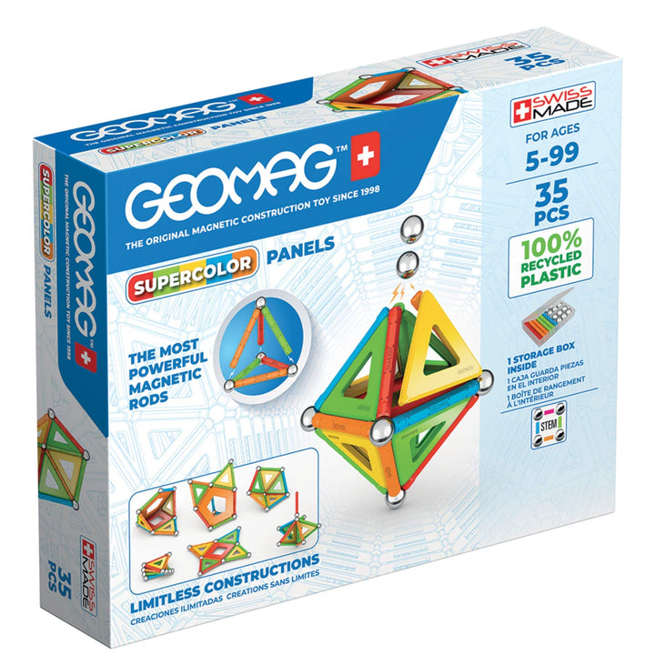 Geomag - Supercolor Magnetic Constructions for Kids, Magnetic Toy, Green Collection 100% Recycled Pl