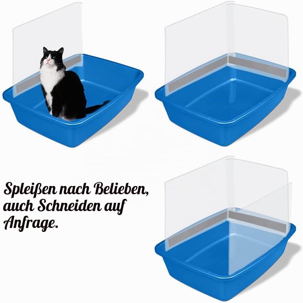 6PCS Katzentoiletten-Schild, hohe Seite, Oben offen, Katzentoilette, hält Streu in der Pfanne (Katze