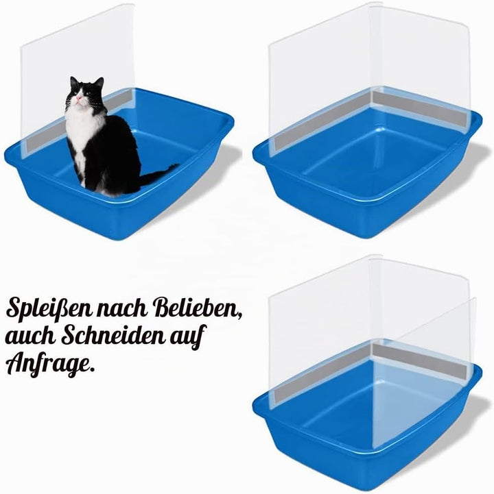 6PCS Katzentoiletten-Schild, hohe Seite, Oben offen, Katzentoilette, hält Streu in der Pfanne (Katze