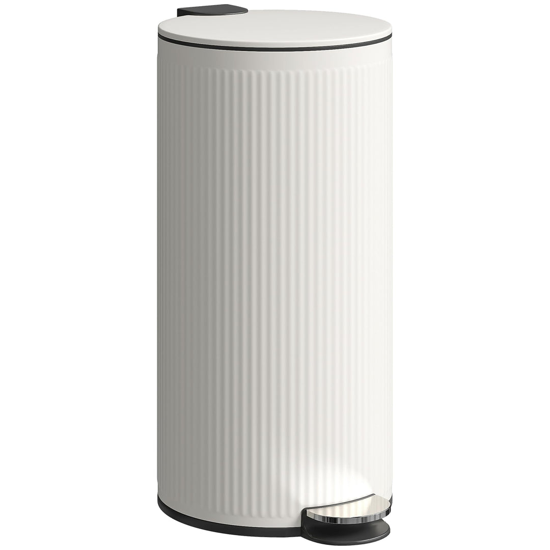 HOMCOM Mülleimer 30 L Treteimer mit Softclose-Deckel und Pedal, Abfallsammler mit abnehmbarem Innene