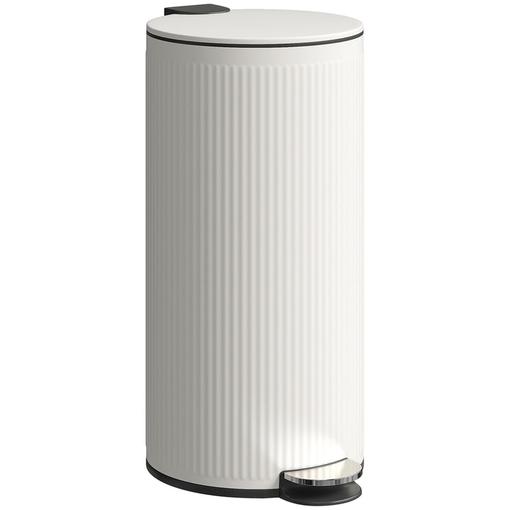 HOMCOM Mülleimer 30 L Treteimer mit Softclose-Deckel und Pedal, Abfallsammler mit abnehmbarem Innene