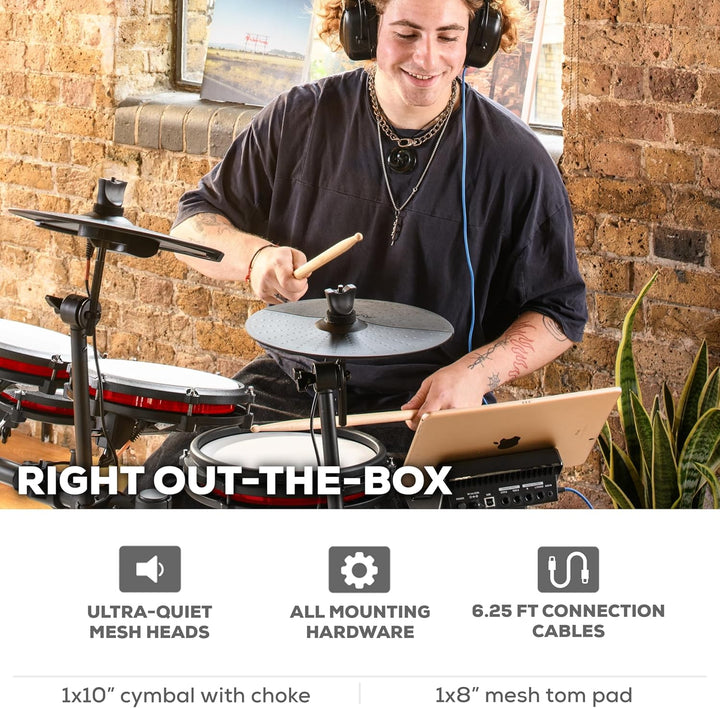 Alesis Drums Nitro Max Expansion Pack – E-Drum Set Erweiterung für Nitro Max Kit mit Mesh Tom Pad, 1