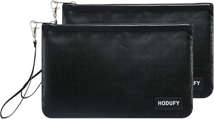Hodufy Feuerfeste Tasche 2 Stück, Kleine Geldtasche(6.8 x 10.6 zoll), Geldtasche Feuerfest Wasserdic
