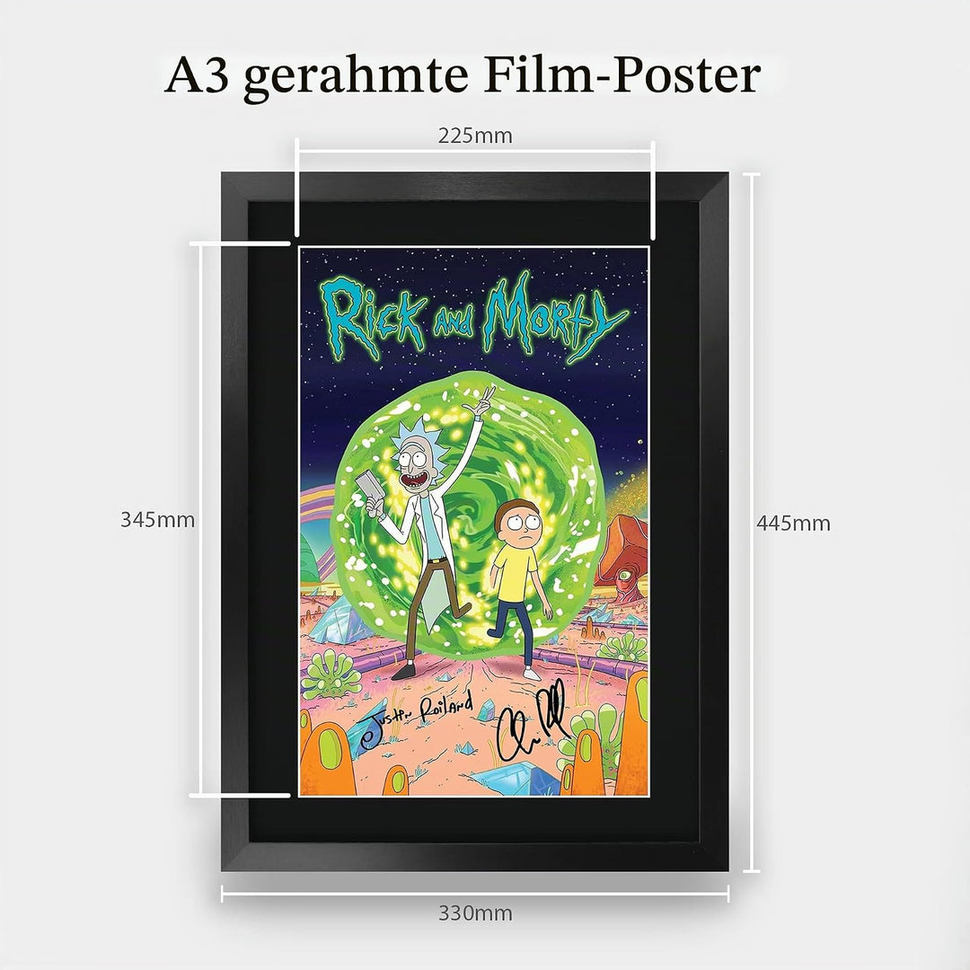 HWC Trading A3 FR Rick und Morty Justin Roiland Geschenke gedruckt Autogramm Bild für TV-Fanartikel