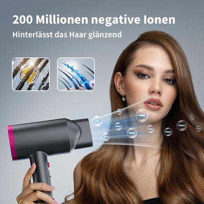 SAWOP Föhn mit Diffusor, Haartrockner Ionen für lockiges Haar, 1800W Haarföhn Fön mit Düse zum schne