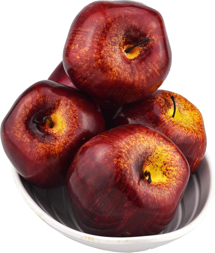 Künstliche, lebensechte Äpfel, 8-teilig, künstlich, dunkelrot, Apfel, rot, köstliche Äpfel, Set für