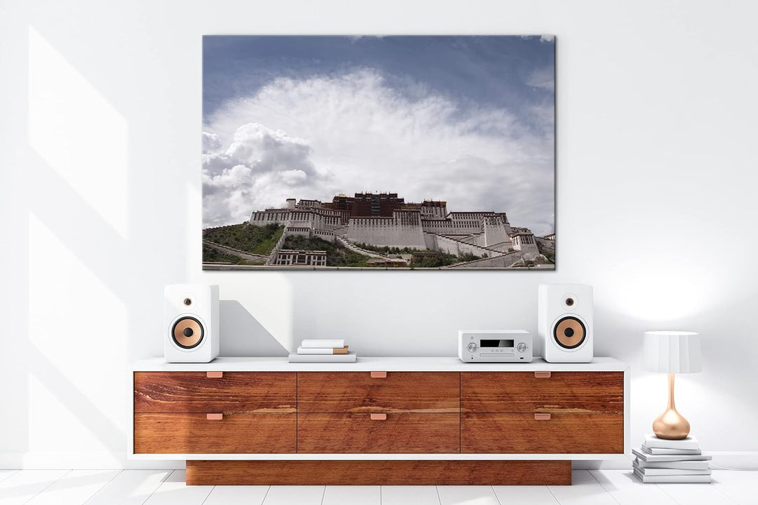 deyoli Potala Palast in Tibet im Format: 80x60 als Leinwandbild, Motiv fertig gerahmt auf Echtholzra