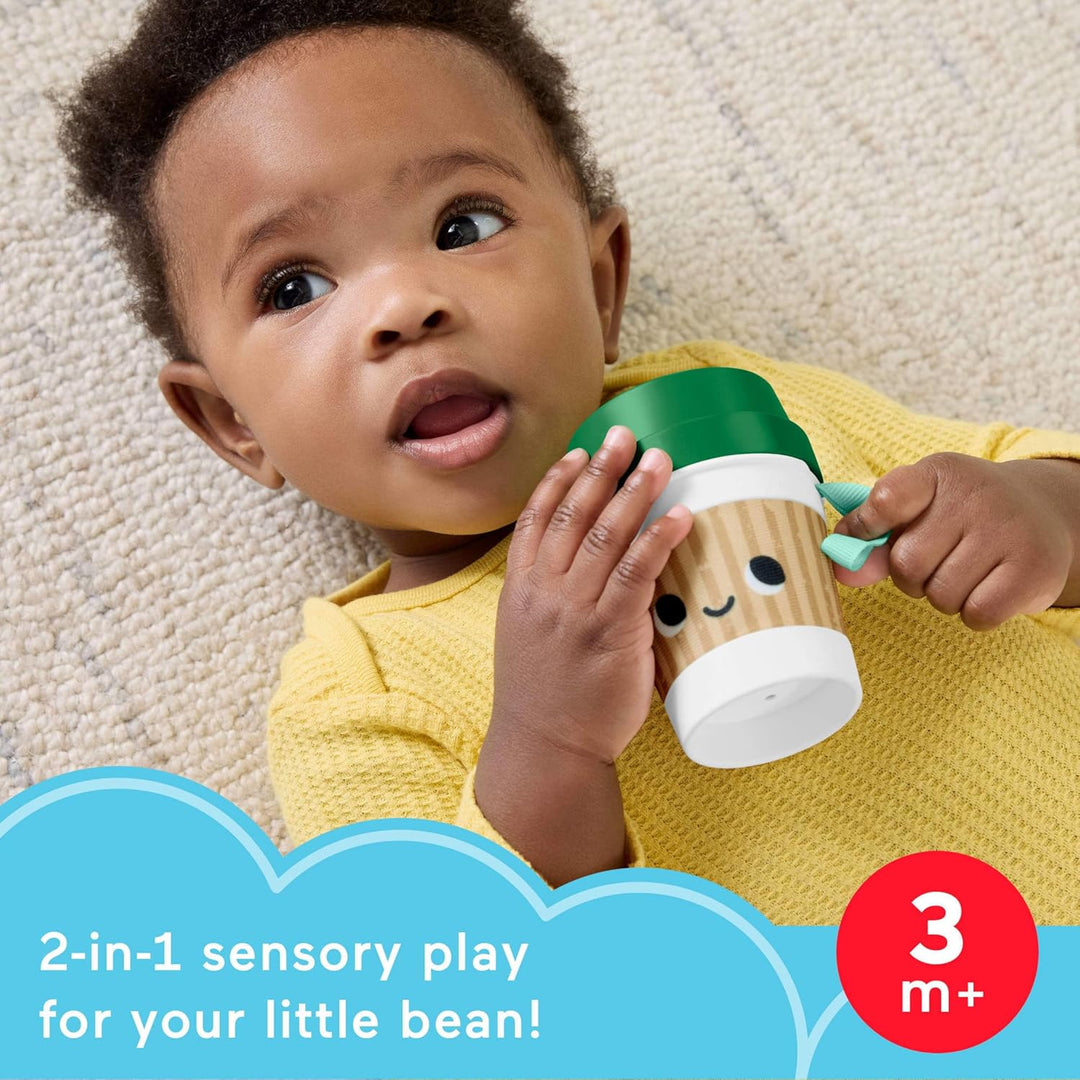 Fisher-Price Babyspielzeug Mini Me Moments Kaffeetasse Beissring Neugeborene Rassel mit BPA-freiem D