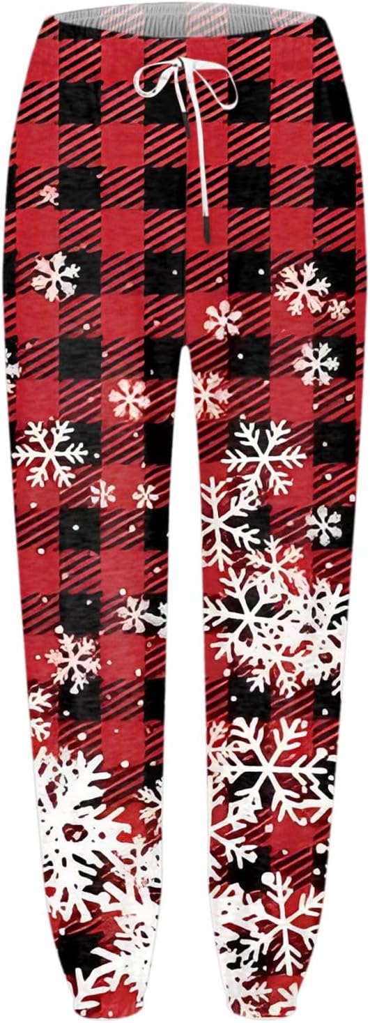 Weihnachten Jogginghose Damen, Damen Jogginghose Lang Sporthose High Waist Weihnachts Drucken Traini