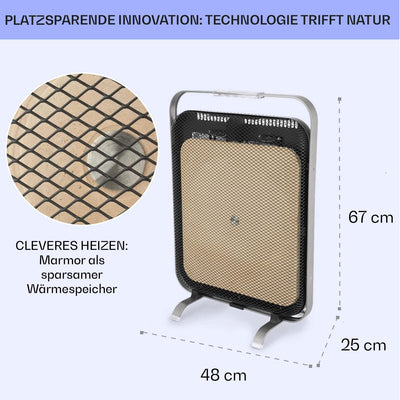 Klarstein Infrarotheizung, Elektroheizung Tragbar, Heizstrahler Innenraum, Elektrische Heizung Energ