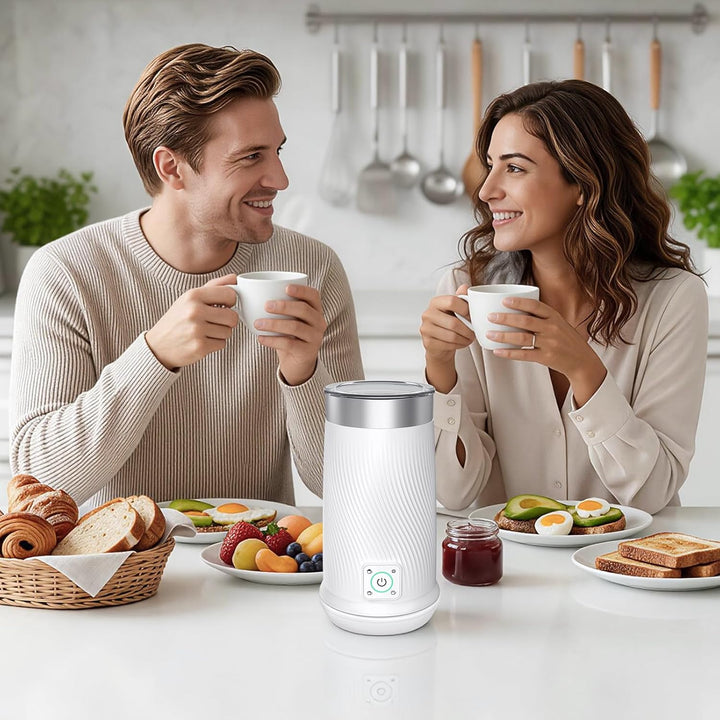 Milchaufschäumer, 4-in-1-Elektrische Milchaufschäumer-Maschine mit Warm- und Kaltschaumhersteller, s
