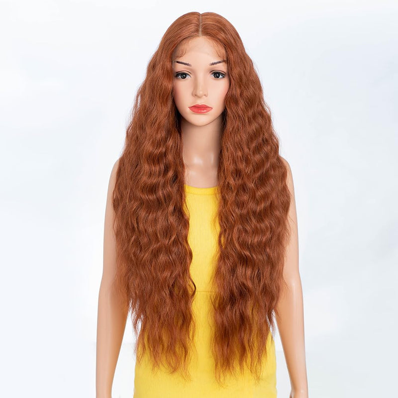DÉBUT Lace Front Perücke 75 cm Wasserwelle Super lange Perücke 5% Brasilianisches Reines Echthaar un
