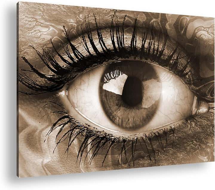 deyoli leuchtenedes Auge Format: 120x80 Effekt: Sepia als Leinwandbild, Motiv fertig gerahmt auf Ech