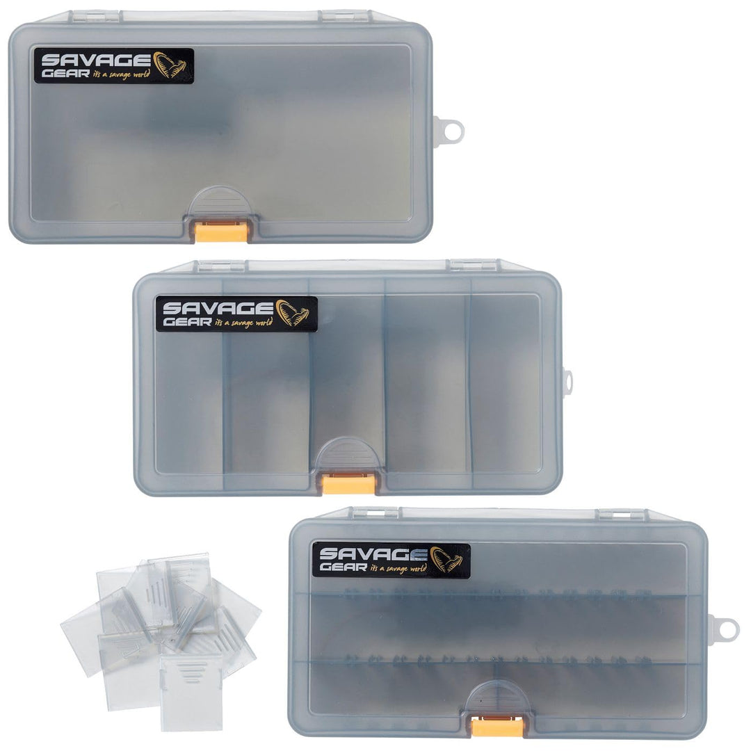 Savage Gear 21,4x11,8x4,5cm Tackleboxen Lurebox 4 Smoke Combi Kit - 3 Kunstköderboxen