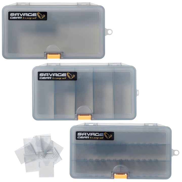 Savage Gear 21,4x11,8x4,5cm Tackleboxen Lurebox 4 Smoke Combi Kit - 3 Kunstköderboxen