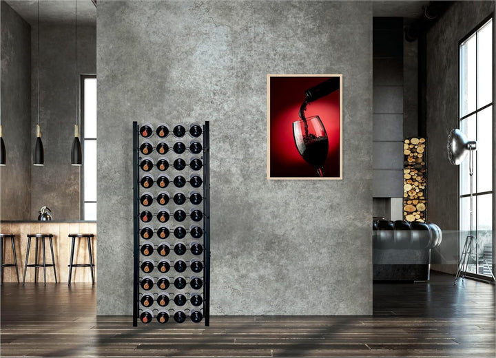 Weinregal - Weinschrank - Weinflaschenhalter - Weinlagerung - Schwarz - Pulverbeschichteter Stahl -