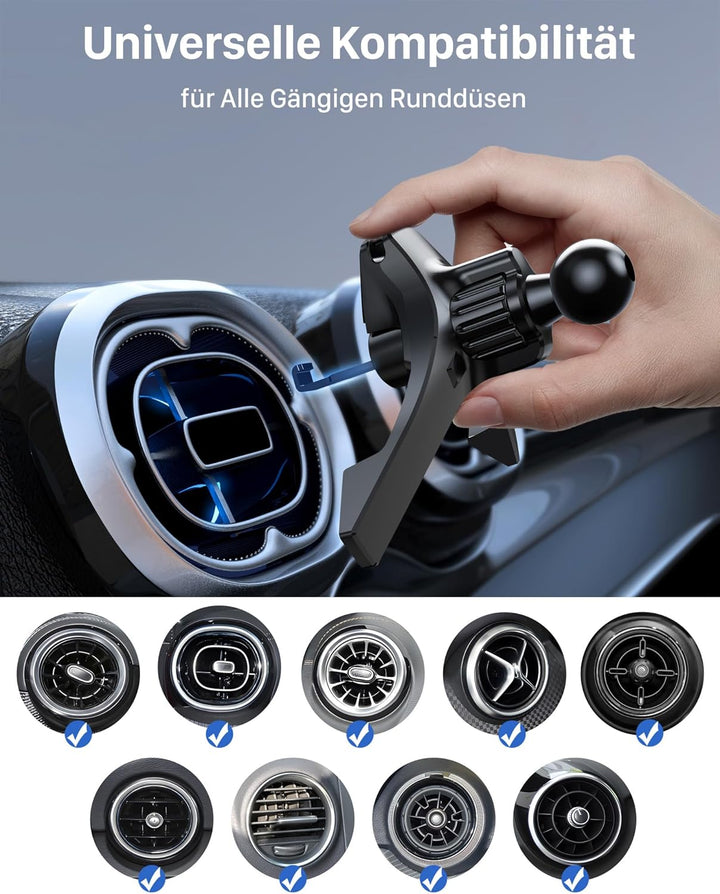 YOSH für MagSafe Autohalterung 15W Handyhalterung Auto mit Ladefunktion, für Runde Lüftung, kompatib