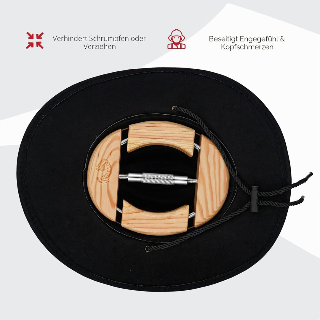 HAIBEIR 4-Wege-Hutspanner aus Holz,für Erwachsene, Einheitsgrösse von 7-1/2 bis 9-1/2, einfach und e
