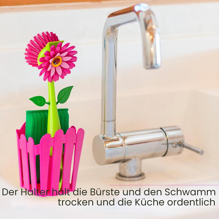 Vigar Flower Power Spülset Korb pink