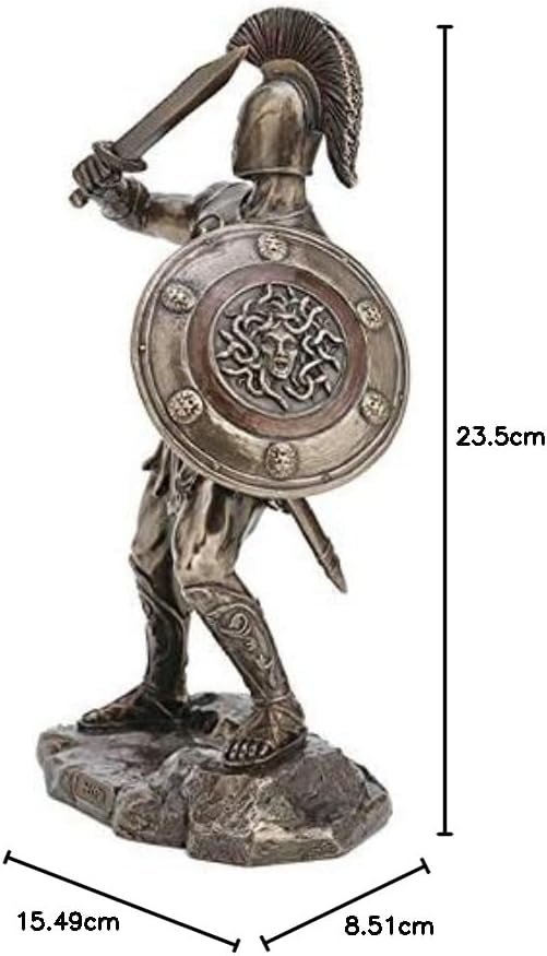 Veronese Design Statue, Hector of Troy Battle Stance, Kaltgussharz, Bronze-Finish, 24 cm, Heimdekora