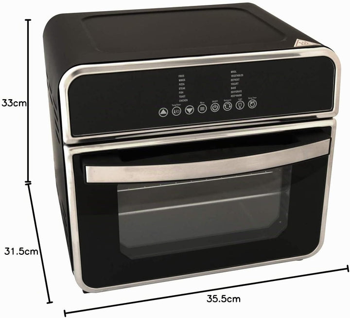 Deski HOT KITCHEN DESIGN Ofen Heissluft Fritteuse 15 Liter schwarz 1600 Watt 3in1 Multifunktion, 401