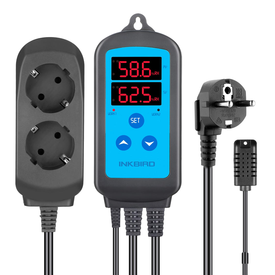 Inkbird IHC-200 Feuchtigkeitsregler 220V Play und Plug Hygrostat,Luftbefeuchter Luftentfeuchter für