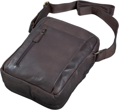 STILORD 'Irving' Vintage Leder Tasche Braun klein Umhängetasche für 10,1 Zoll und iPad Tablettasche