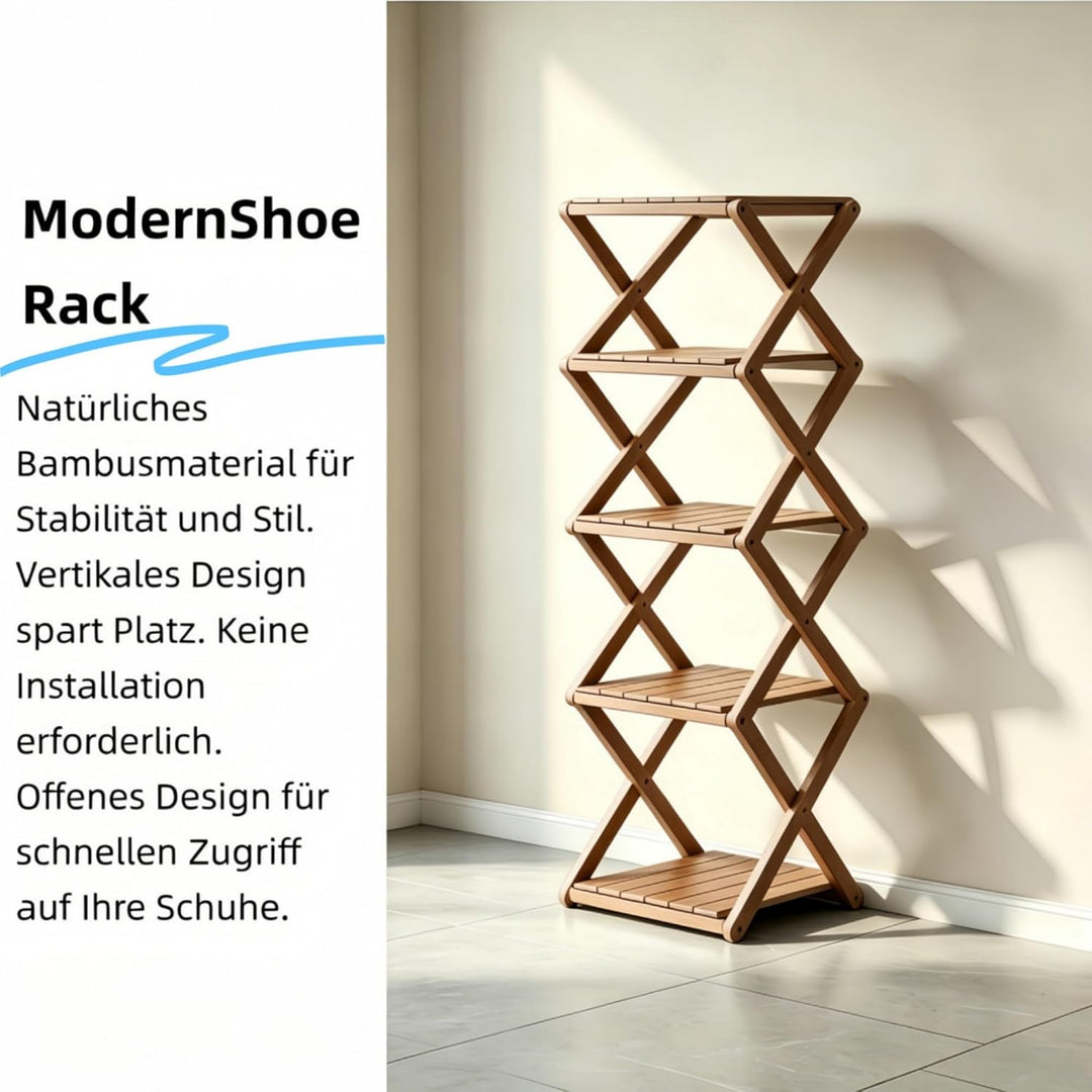 schuhregal klein, faltbar, platzsparend und multifunktional | schuhregal platzsparend, 5 Etagen, Bam