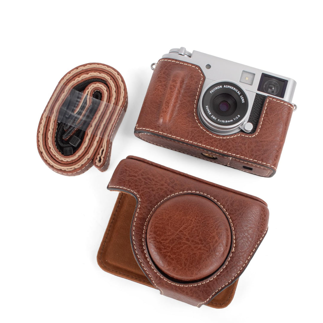 Rieibi x-half Case PU Leder Kameratasche für Fujifilm X Half Mirrorless Kamera Schutzhülle mit Verst